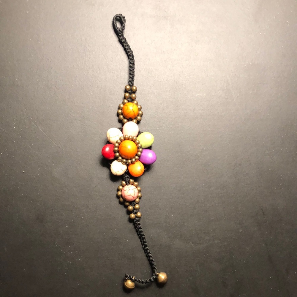 Multicolor Beaded Flower Bracelet